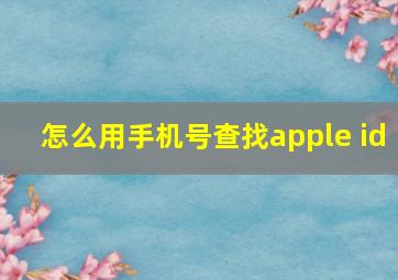 怎么用手机号查找apple id